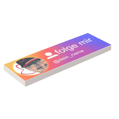 Individuelles LEGO® Social Media Profil Schild 2x6 - 'folge mir / follow me'