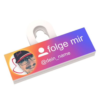 Individuelles LEGO® Social Media Profil Schild 2x6 - 'folge mir / follow me'