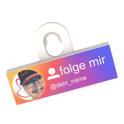 Individuelles LEGO® Social Media Profil Schild 2x6 - 'folge mir / follow me'