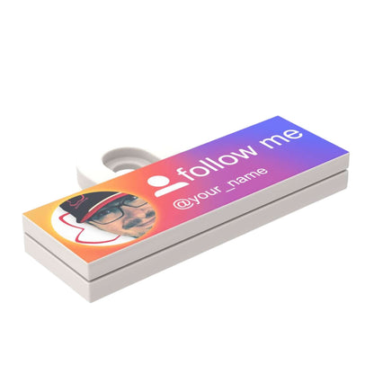 Individuelles LEGO® Social Media Profil Schild 2x6 - 'folge mir / follow me'