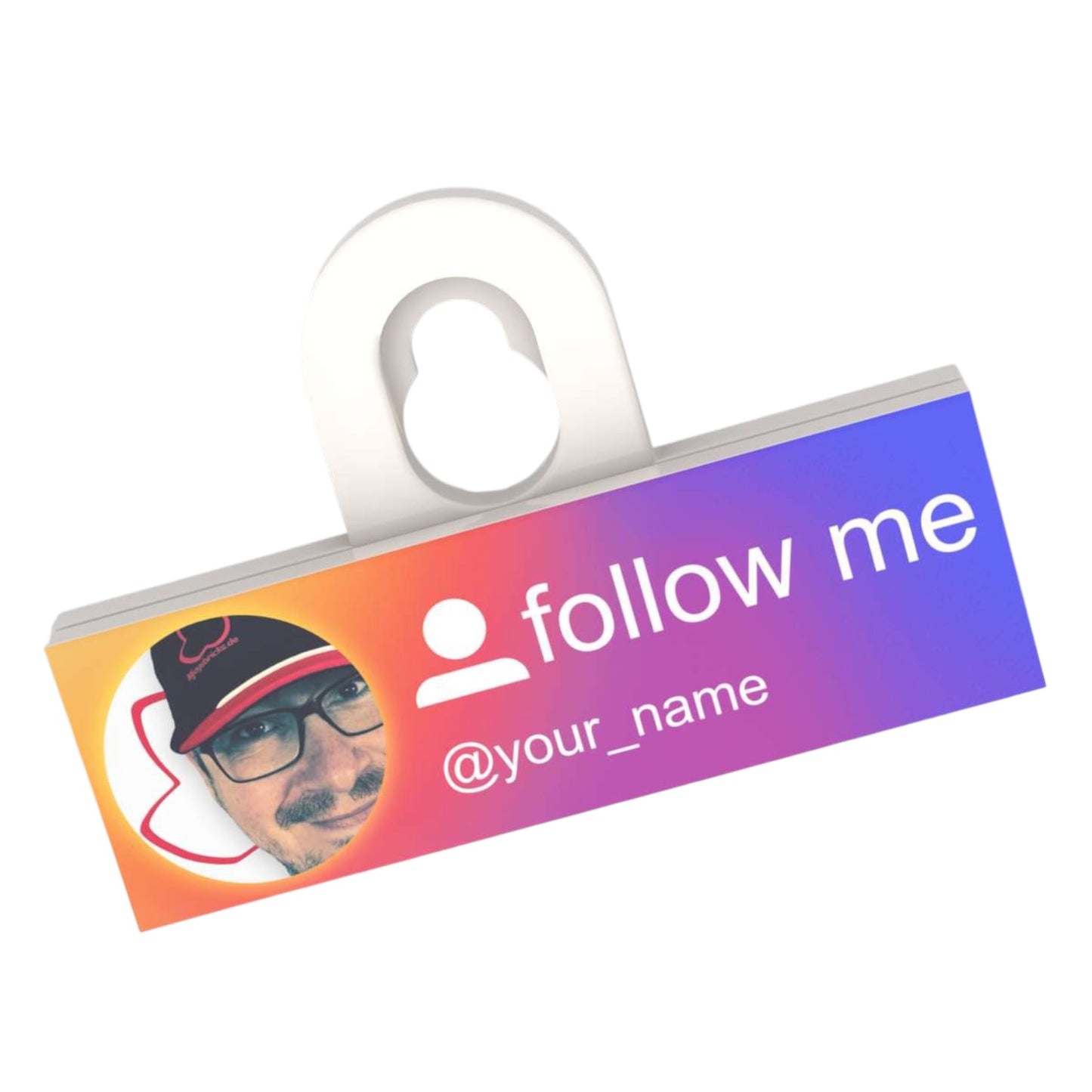 Individuelles LEGO® Social Media Profil Schild 2x6 - 'folge mir / follow me'