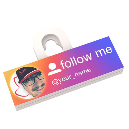 Individuelles LEGO® Social Media Profil Schild 2x6 - 'folge mir / follow me'