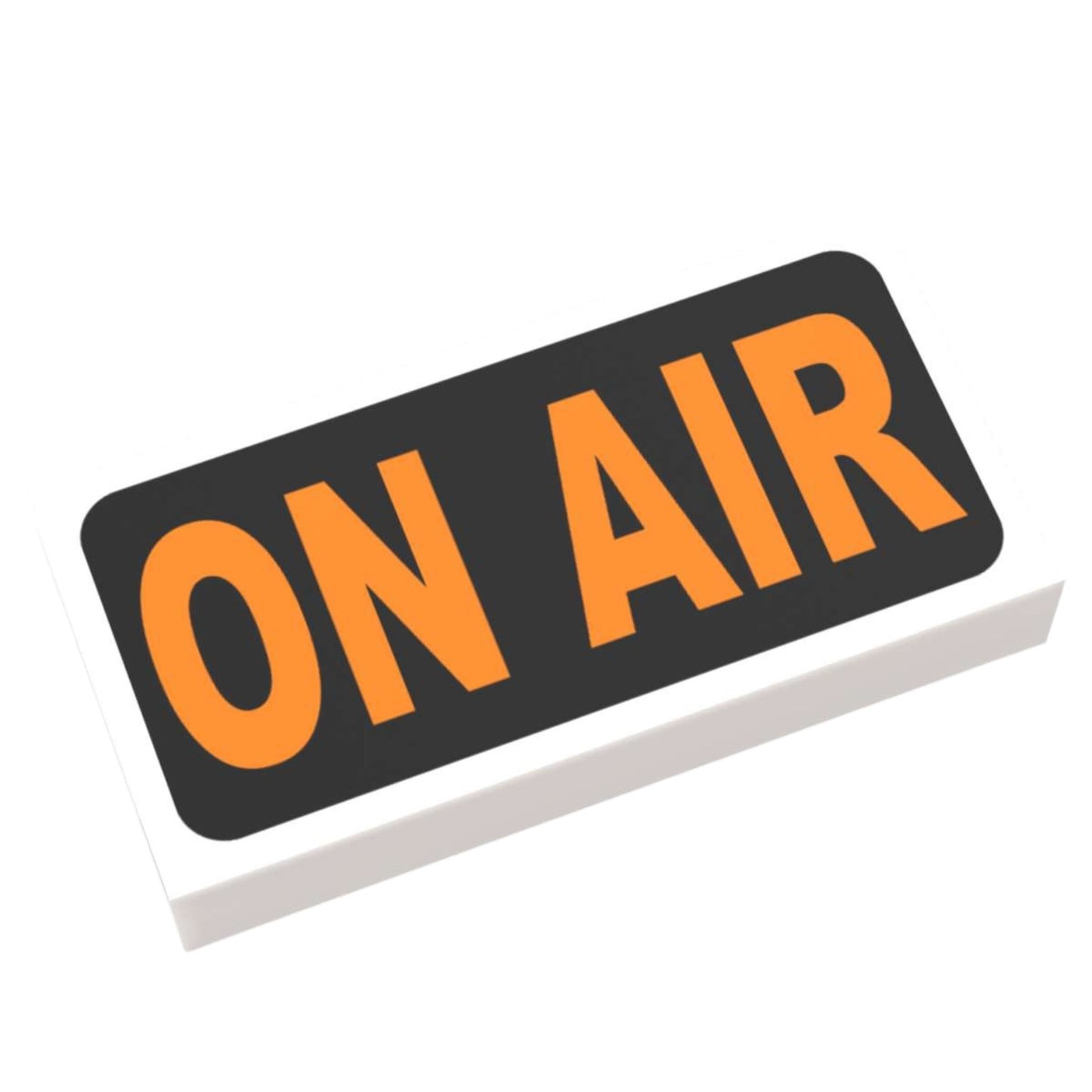 Bedruckte LEGO® Fliese 1x2 - ON AIR in Orange