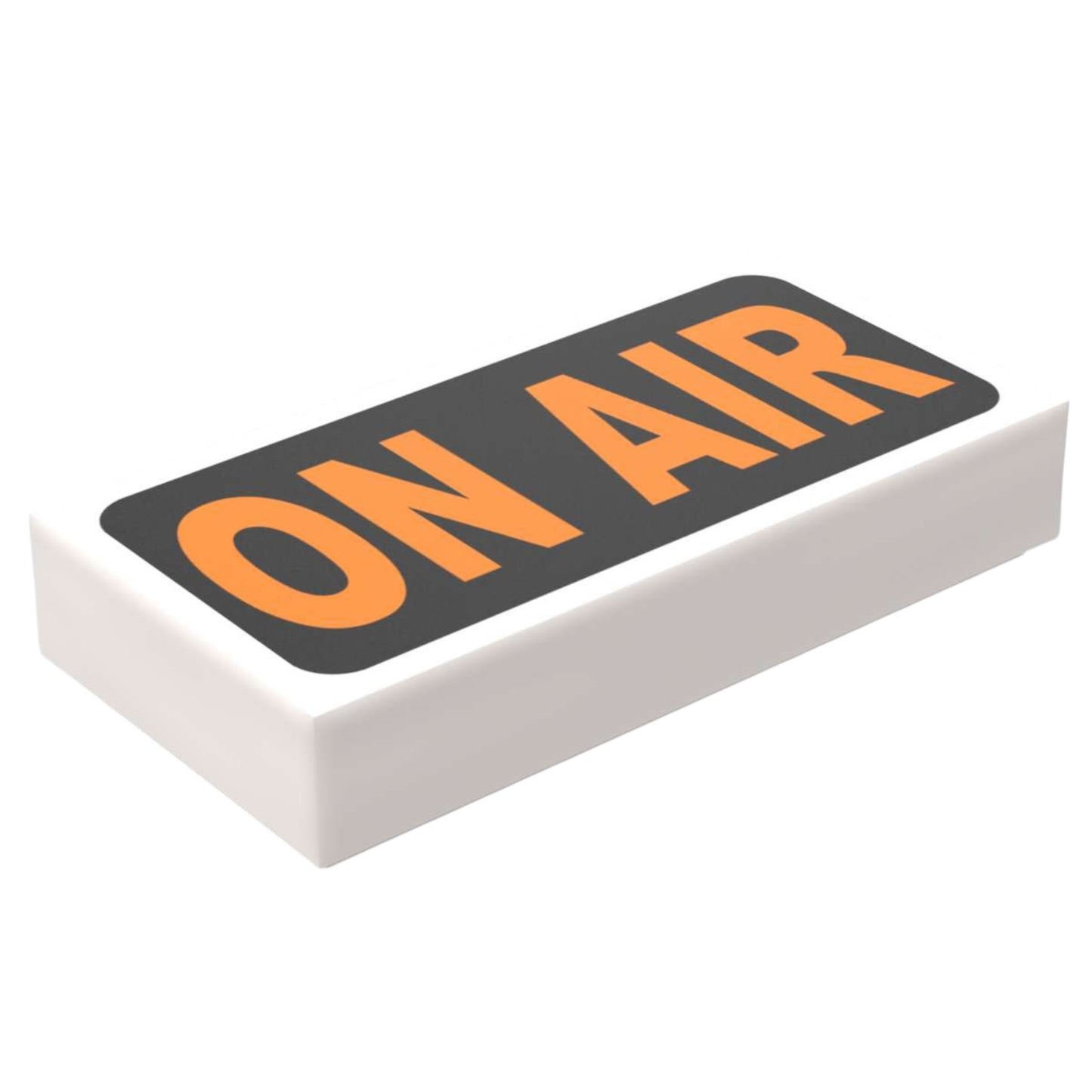 Bedruckte LEGO® Fliese 1x2 - ON AIR in Orange