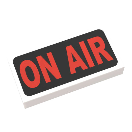 Bedruckte LEGO® Fliese 1x2 - ON AIR in Rot