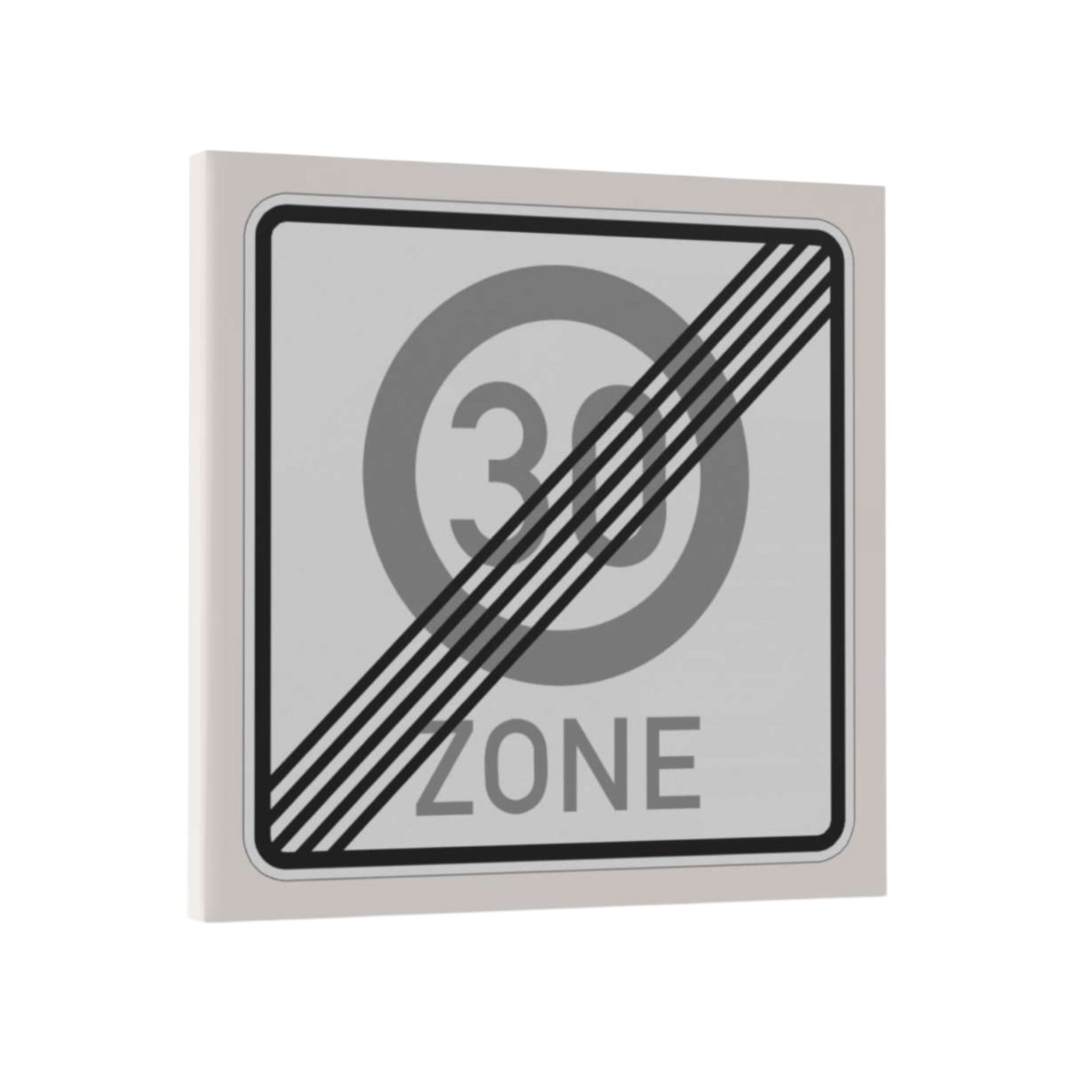 Bedrucktes LEGO® Schild mit Clip 2x2 - 30 Zone Ende