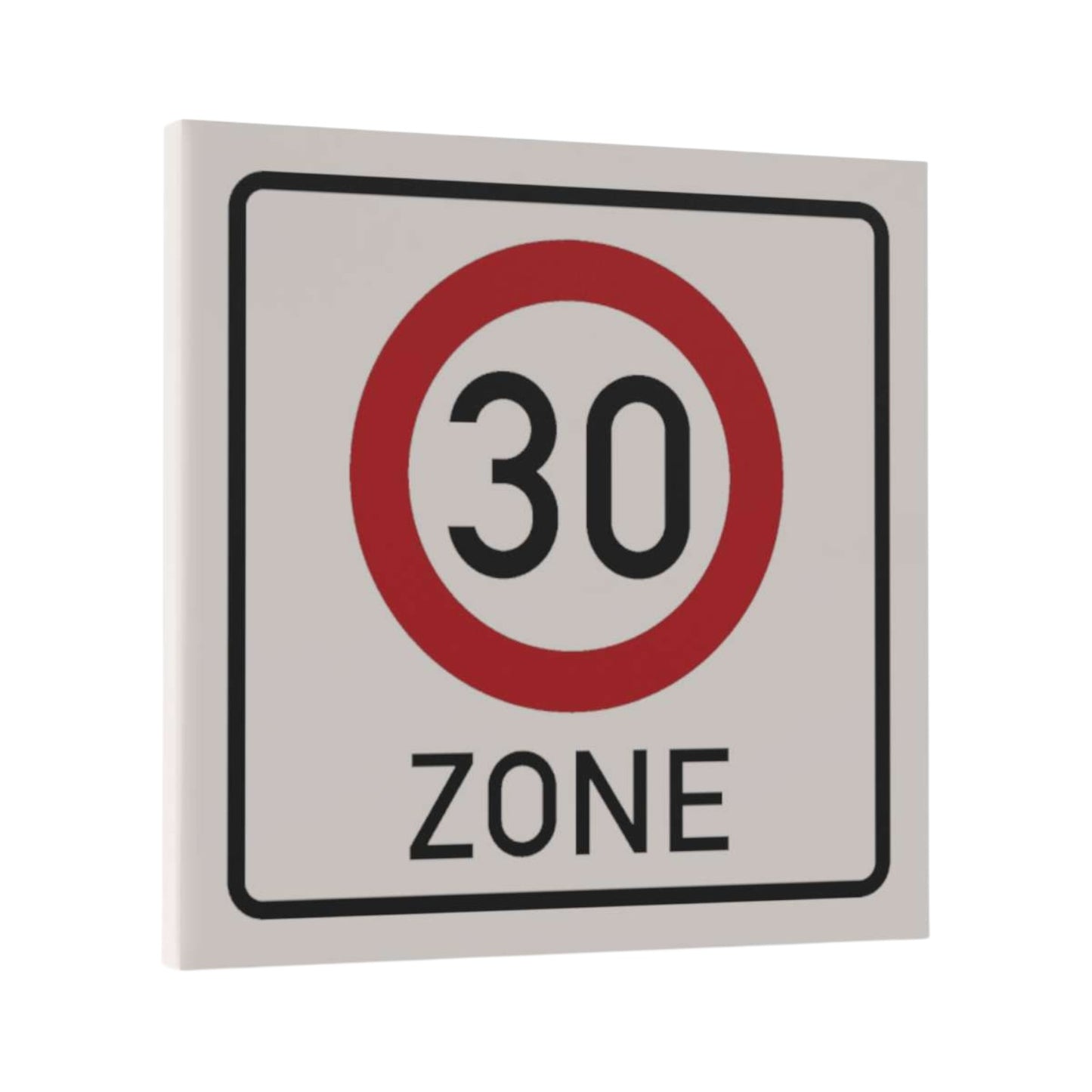 Bedrucktes LEGO® Schild mit Clip 2x2 - 30 Zone Anfang