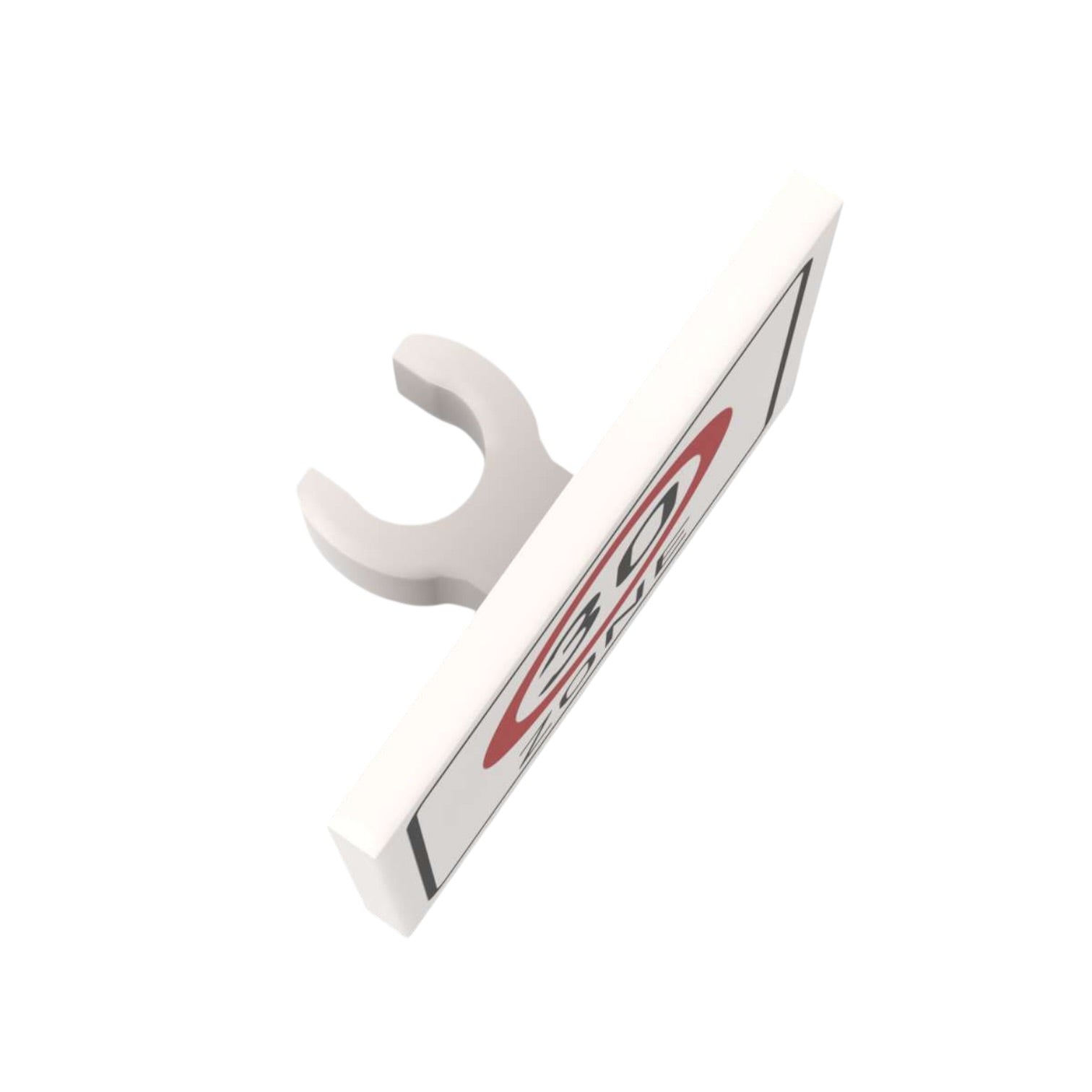 Bedrucktes LEGO® Schild mit Clip 2x2 - 30 Zone Anfang