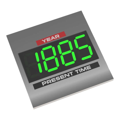 Bedruckte LEGO® Fliese 6x6 - Zurück in die Zukunft™ '1885 PRESENT TIME'