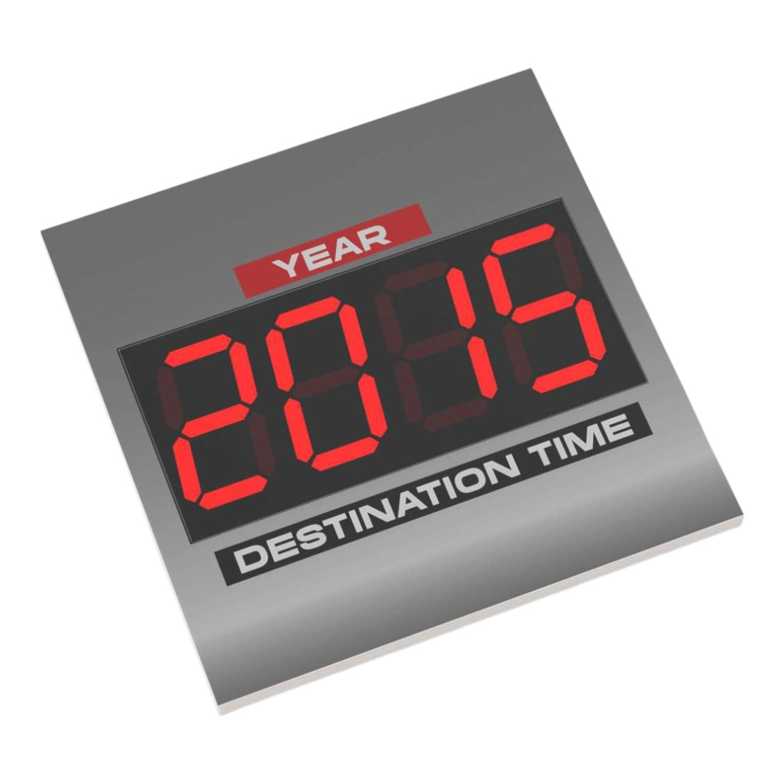 Bedruckte LEGO® Fliese 6x6 - Zurück in die Zukunft™ '2015 DESTINATION TIME'