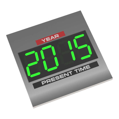 Bedruckte LEGO® Fliese 6x6 - Zurück in die Zukunft™ '2015 PRESENT TIME'