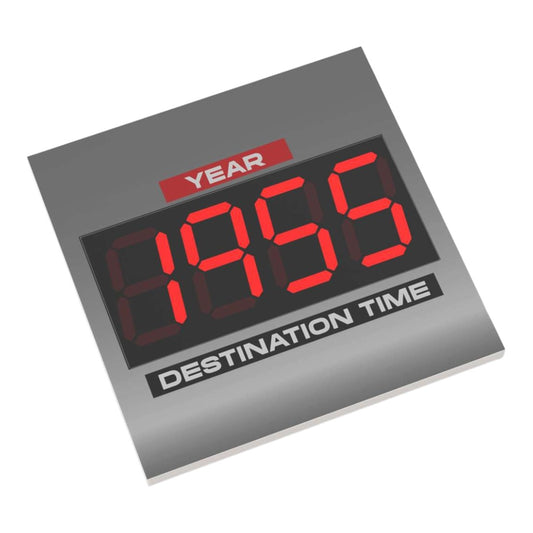 Bedruckte LEGO® Fliese 6x6 - Zurück in die Zukunft™ '1955 DESTINATION TIME'