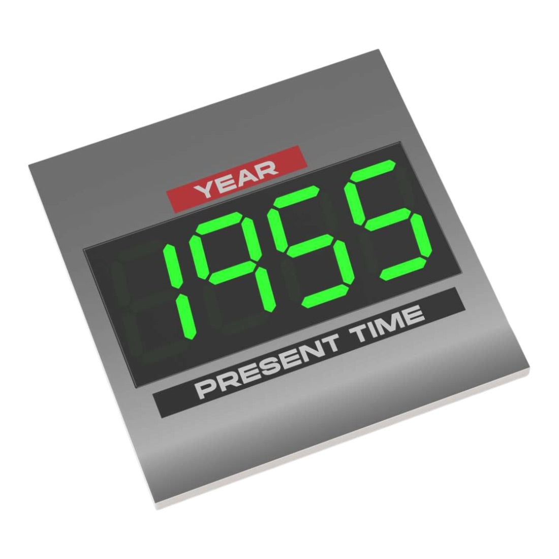 Bedruckte LEGO® Fliese 6x6 - Zurück in die Zukunft™ '1955 PRESENT TIME'