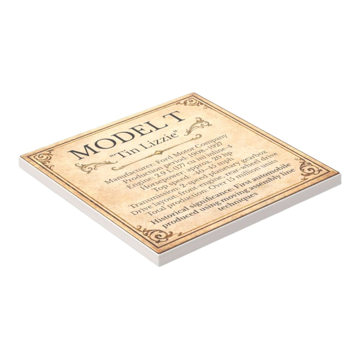 Bedruckte LEGO® Fliese 6x6 - 'Model T' Display-Schild