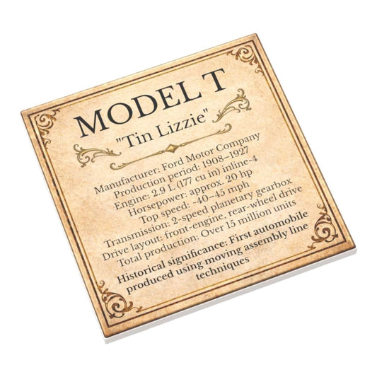 Bedruckte LEGO® Fliese 6x6 - 'Model T' Display-Schild