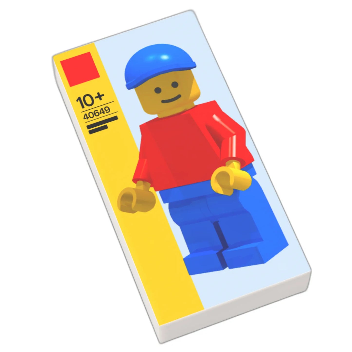 Bedruckte LEGO® Fliese 1x2 - Große Minifigur in Klein 40649