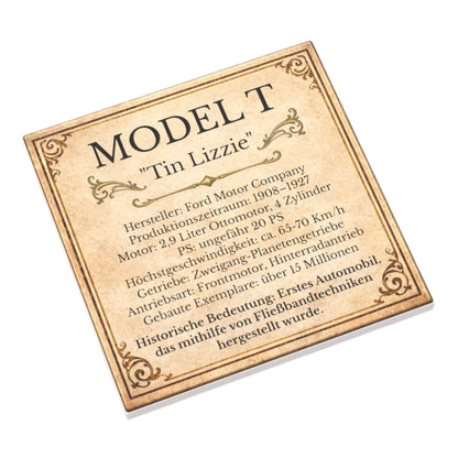 Bedruckte LEGO® Fliese 6x6 - 'Model T' Display-Schild deutsch