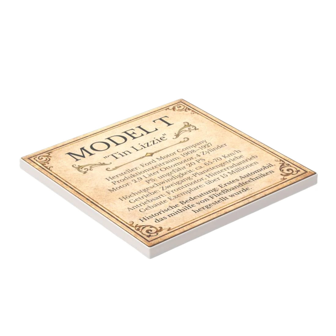 Bedruckte LEGO® Fliese 6x6 - 'Model T' Display-Schild deutsch