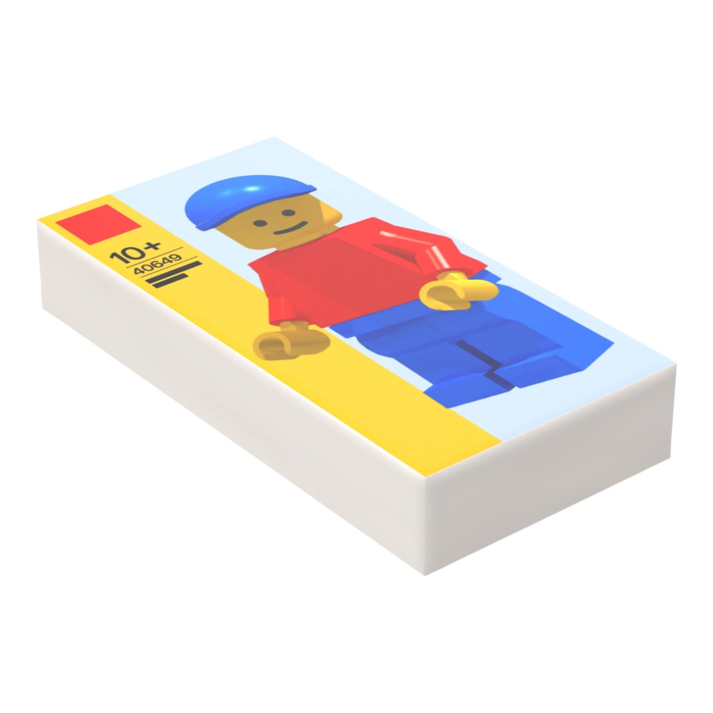 Bedruckte LEGO® Fliese 1x2 - Große Minifigur in Klein 40649