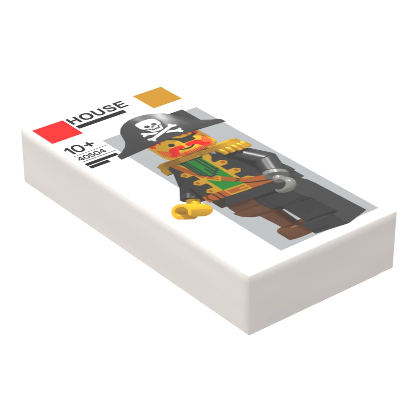 Bedruckte LEGO® Fliese 1x2 - Große Minifigur in Klein 40504