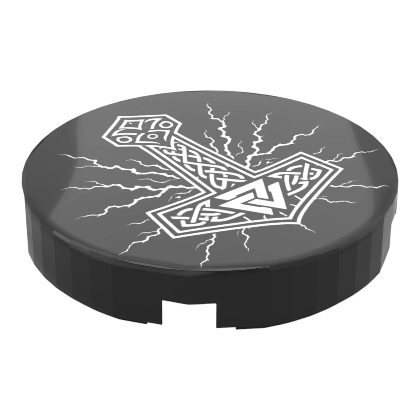 Bedruckte LEGO® Fliese 2x2 - Wikinger Symbol 12 'Mjölnir / Thors Hammer'