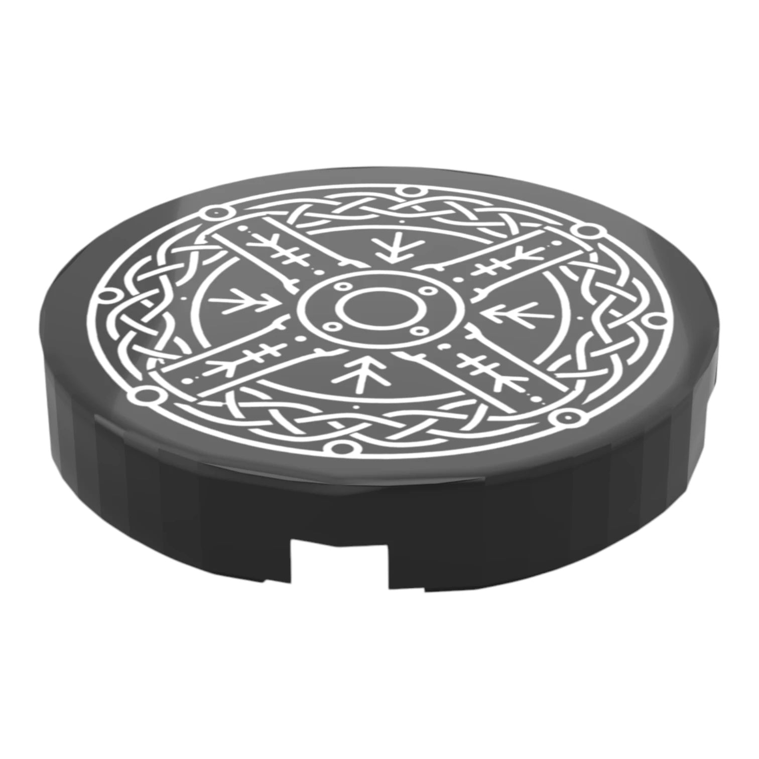 Bedruckte LEGO® Fliese 2x2 - Wikinger Symbol 3 'Runenschild / Rundschild'