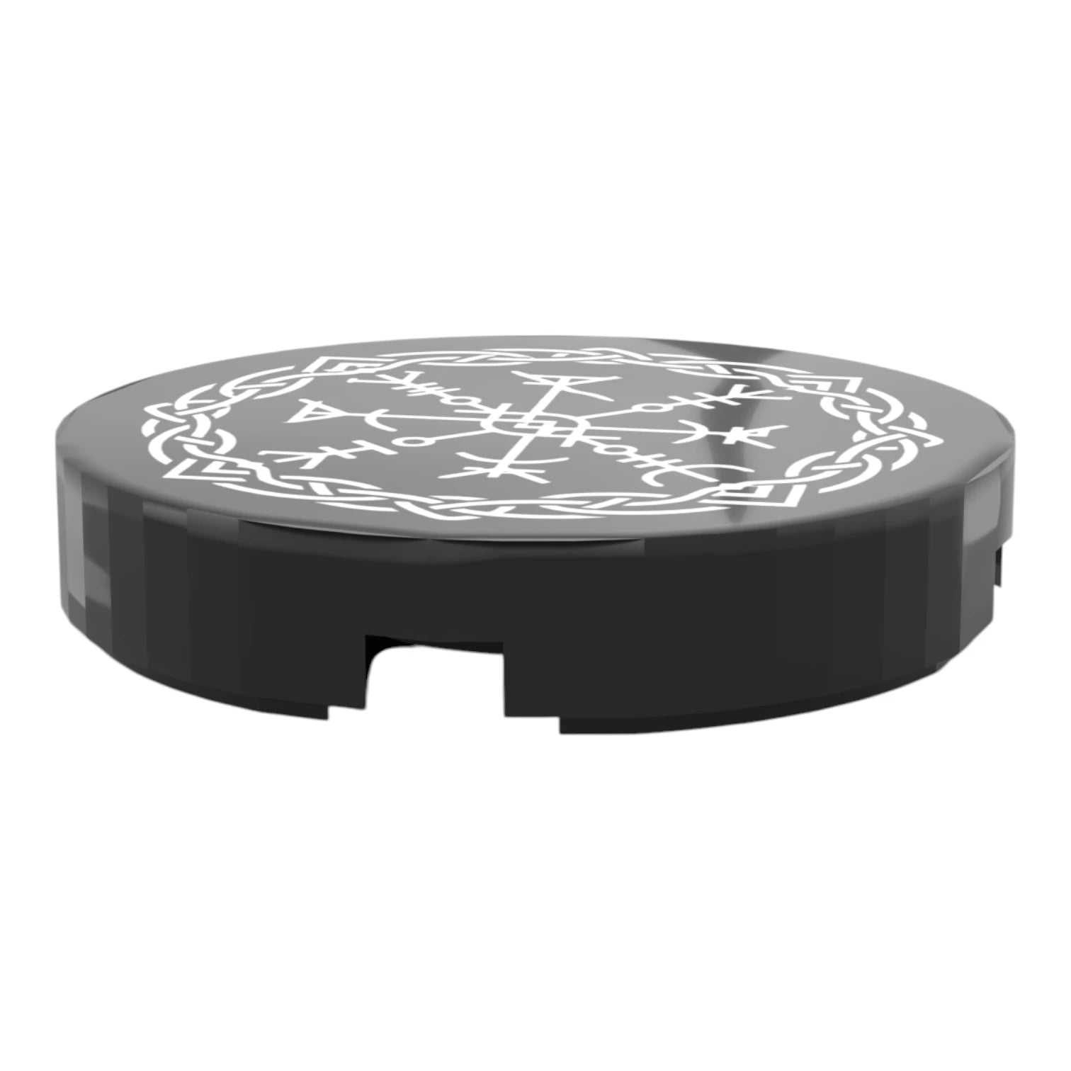 Bedruckte LEGO® Fliese 2x2 - Wikinger Symbol 1 ' Runenkreis / nordisches Sigil'
