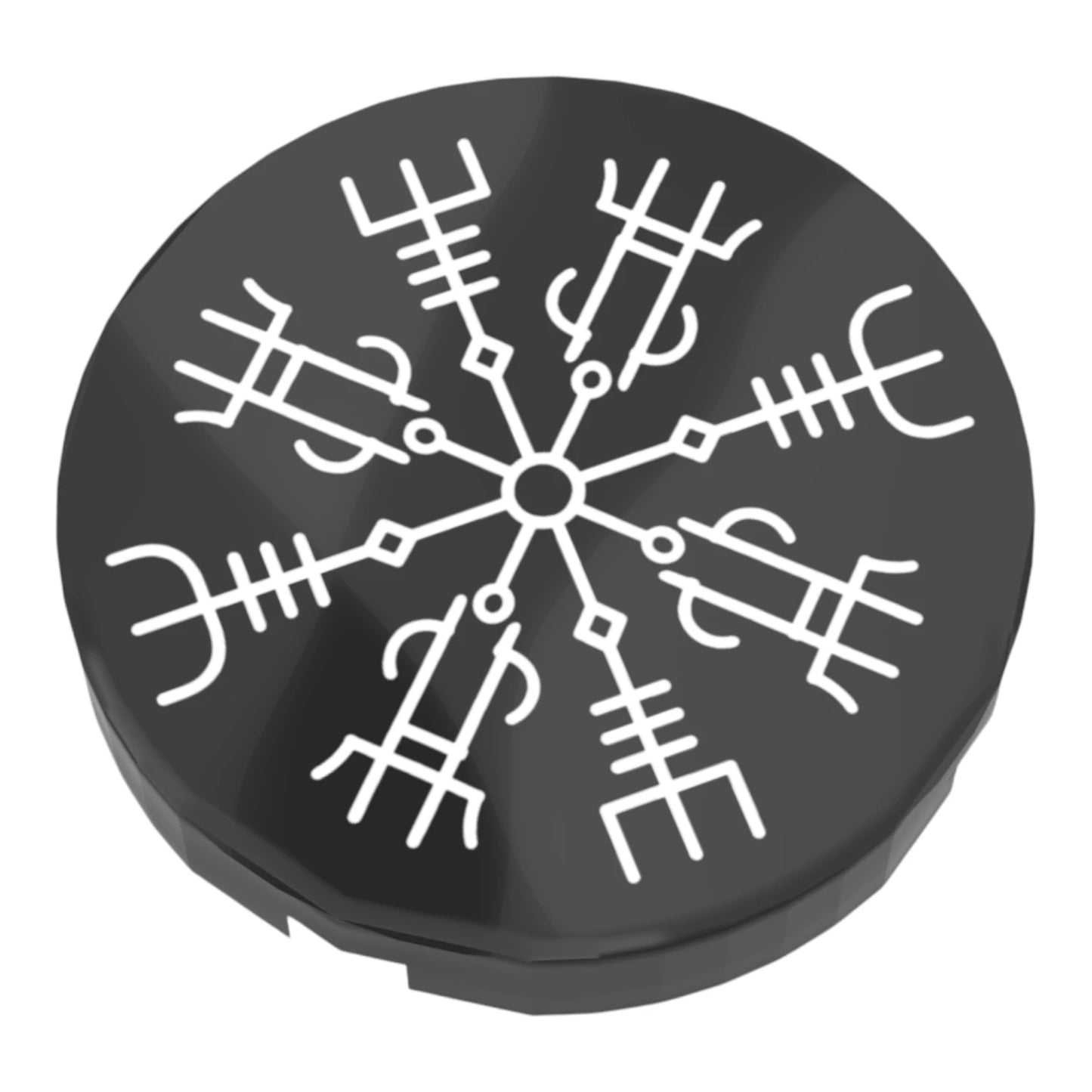 Bedruckte LEGO® Fliese 2x2 - Wikinger Symbol 11 'Vegvisir / Wikinger-Kompass'