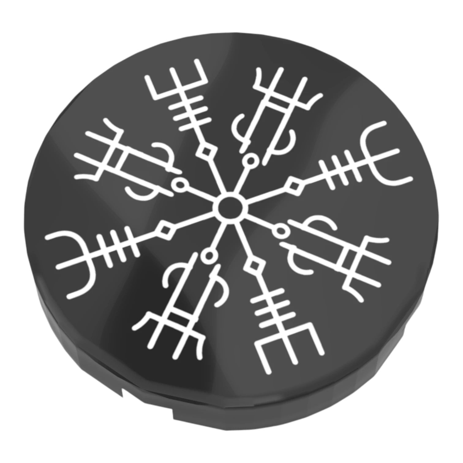 Bedruckte LEGO® Fliese 2x2 - Wikinger Symbol 11 'Vegvisir / Wikinger-Kompass'