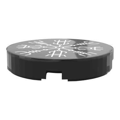Bedruckte LEGO® Fliese 2x2 - Wikinger Symbol 11 'Vegvisir / Wikinger-Kompass'