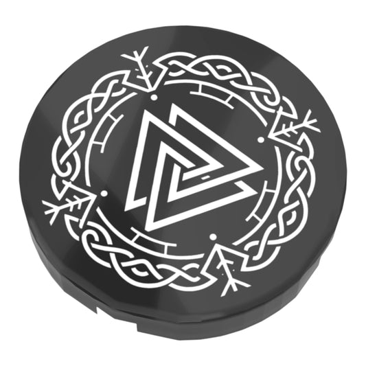 Bedruckte LEGO® Fliese 2x2 - Wikinger Symbol 10 'Valknut'