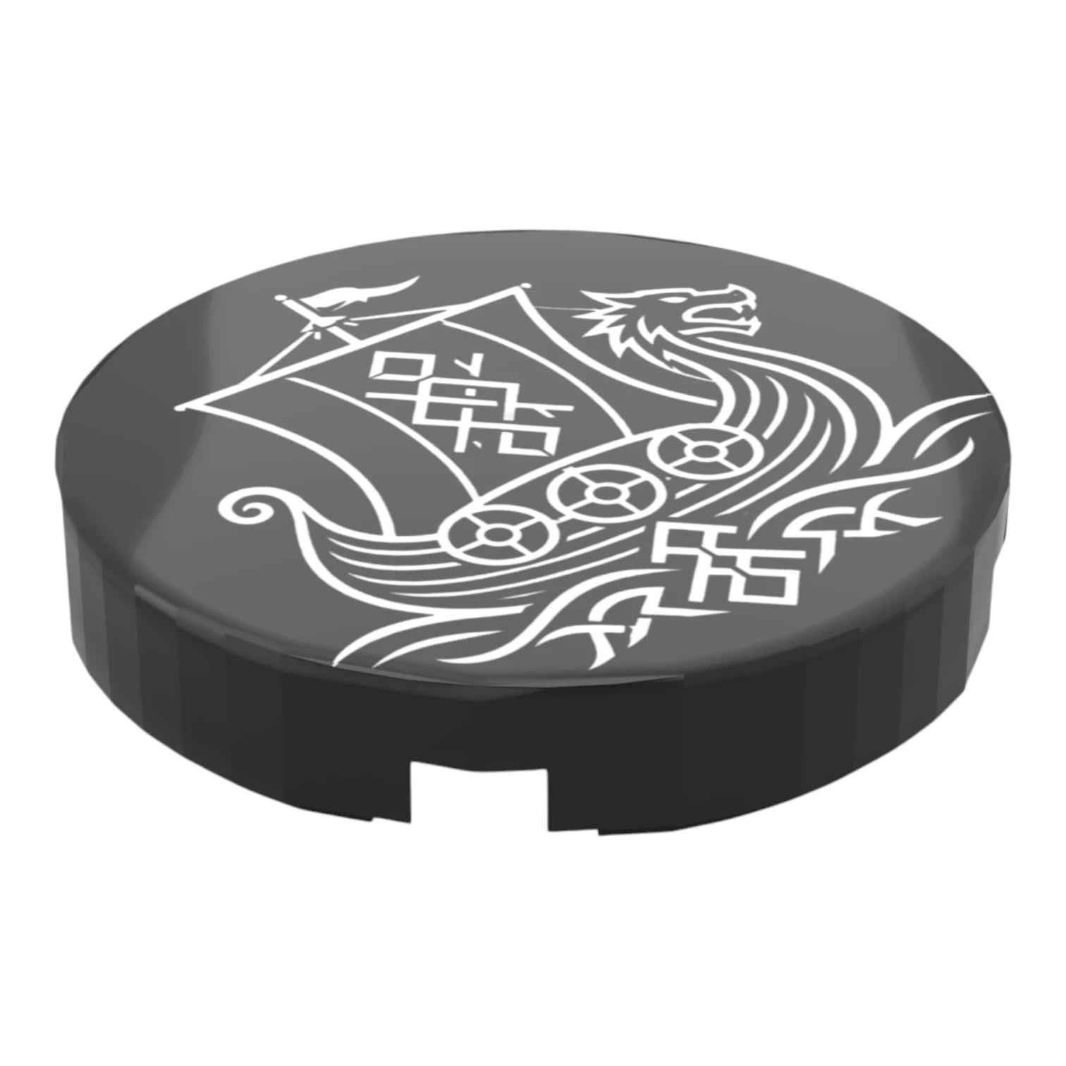 Bedruckte LEGO® Fliese 2x2 - Wikinger Symbol 7 'Wikingerschiff'