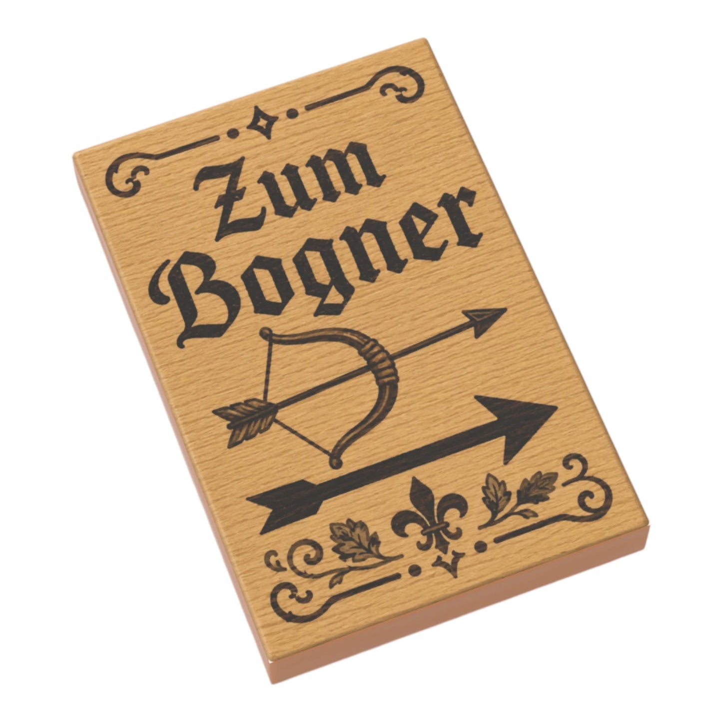 Bedruckte LEGO® Fliese 2x3 - Holzschild 23 'Zum Bogner'