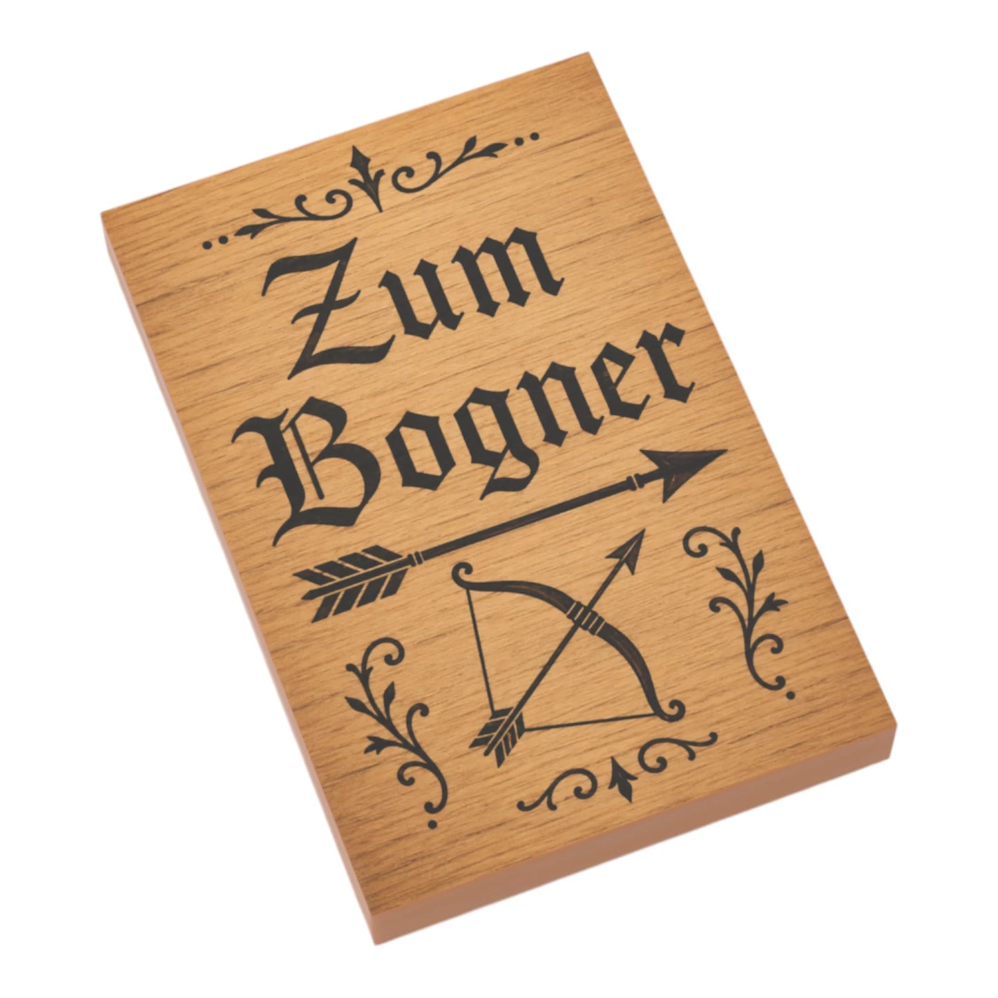 Bedruckte LEGO® Fliese 2x3 - Holzschild 'Zum Bogner'