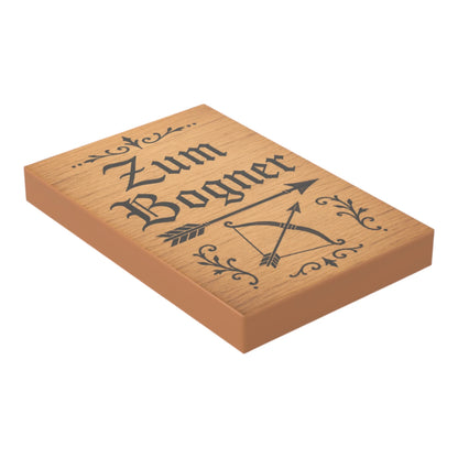 Bedruckte LEGO® Fliese 2x3 - Holzschild 4 'Zum Bogner'