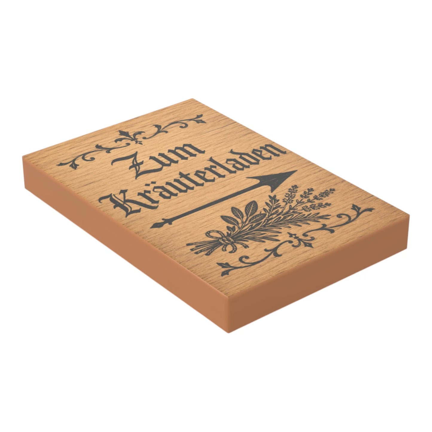 Bedruckte LEGO® Fliese 2x3 - Holzschild 6 'Zum Kräuterladen'