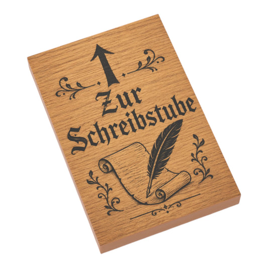 Bedruckte LEGO® Fliese 2x3 - Holzschild 'Zur Schreibstube'