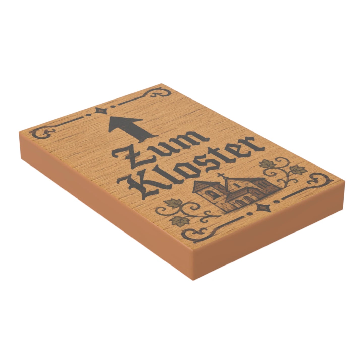 Bedruckte LEGO® Fliese 2x3 - Holzschild 10 'Zum Kloster'