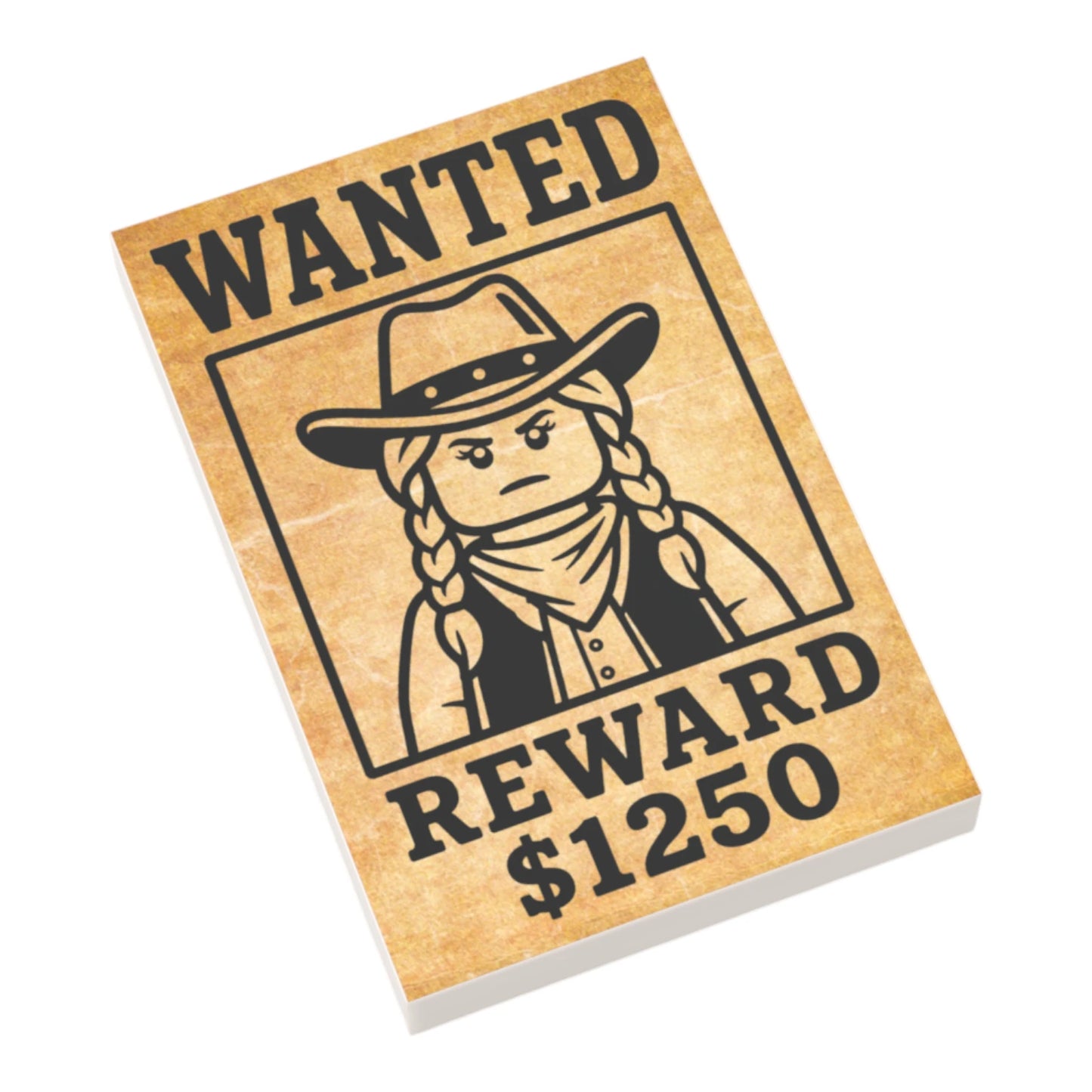 Bedruckte LEGO® Fliese 2x3 - Wilder Westen 'Wanted 6'