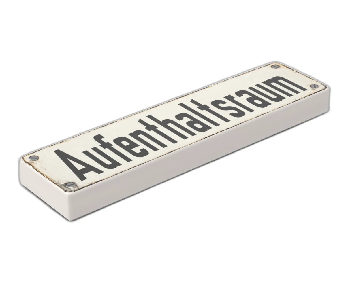 Bedruckte LEGO® Fliese 1x4 - Altes Schild 1 'Aufenthaltsraum'