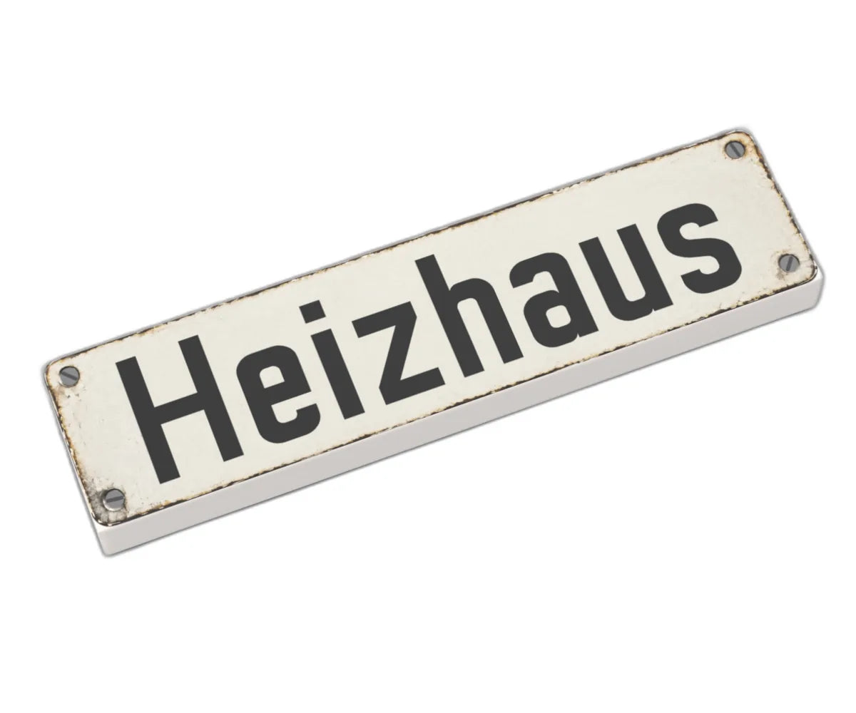 Bedruckte LEGO® Fliese 1x4 - Altes Schild 2 'Heizhaus'