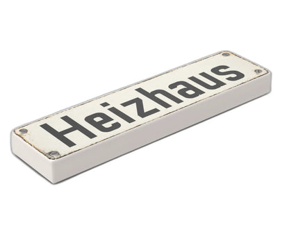 Bedruckte LEGO® Fliese 1x4 - Altes Schild 2 'Heizhaus'