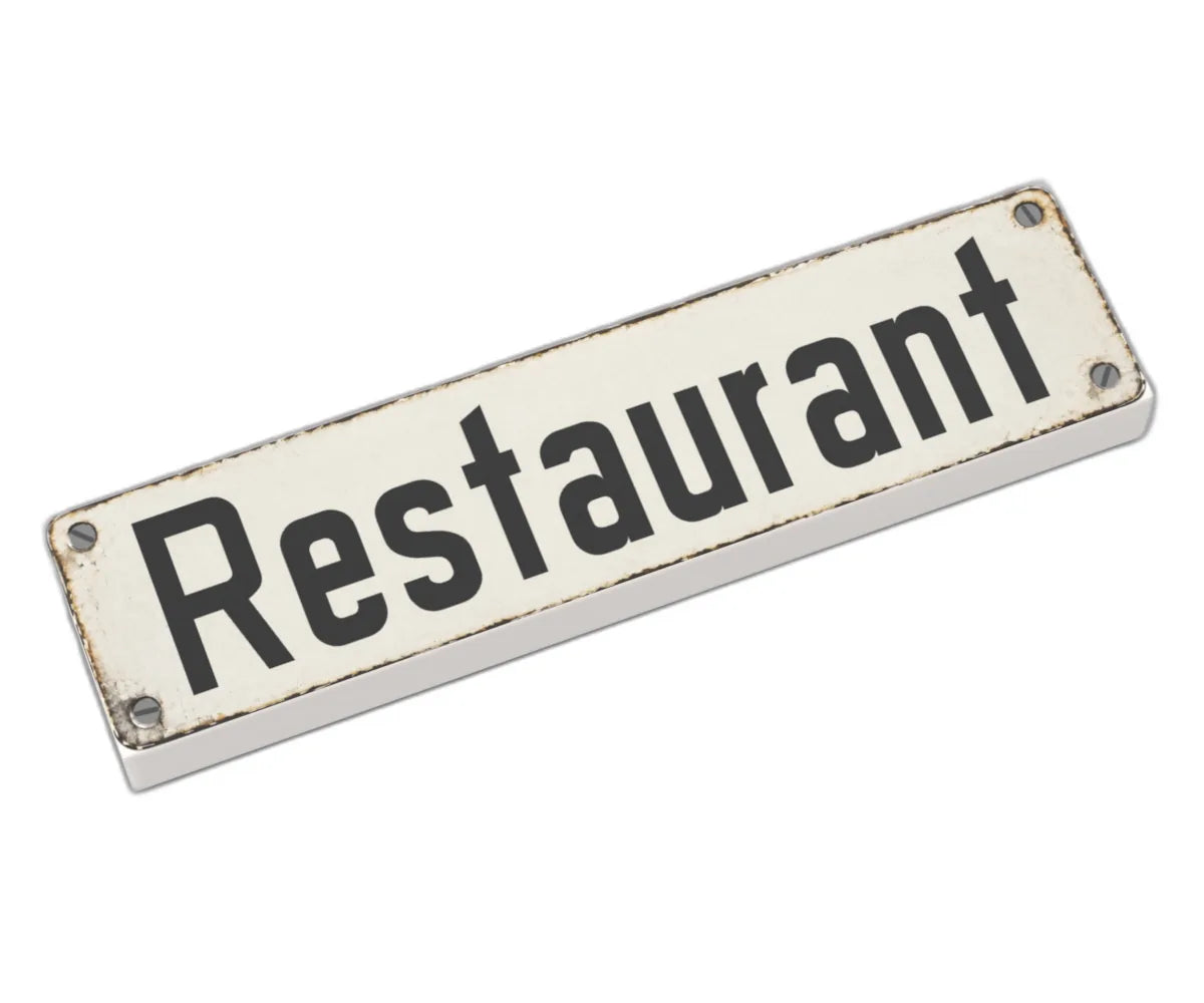 Bedruckte LEGO® Fliese 1x4 - Altes Schild 6 'Restaurant'