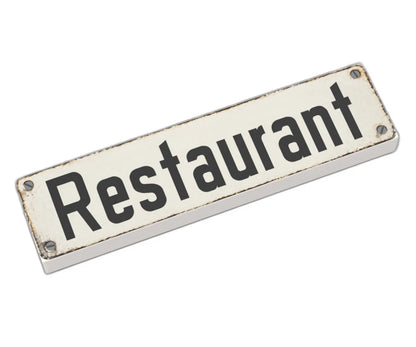 Bedruckte LEGO® Fliese 1x4 - Altes Schild 6 'Restaurant'