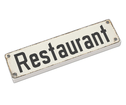 Bedruckte LEGO® Fliese 1x4 - Altes Schild 6 'Restaurant'