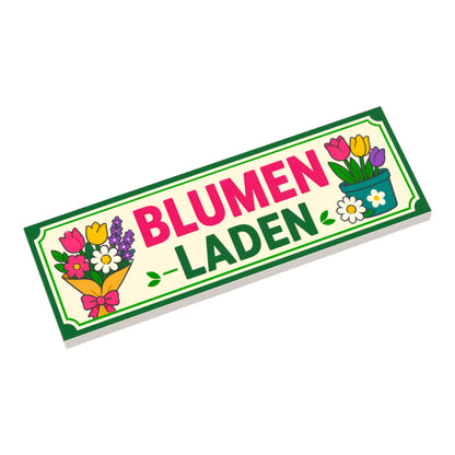Bedruckte LEGO® Fliese 2x6 - Schild 'Blumen Laden'