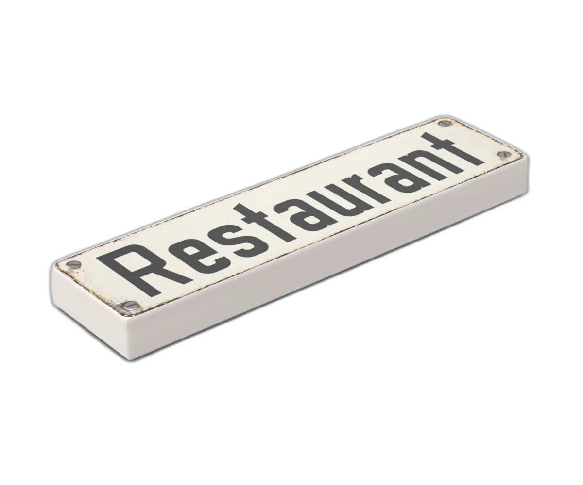 Bedruckte LEGO® Fliese 1x4 - Altes Schild 6 'Restaurant'