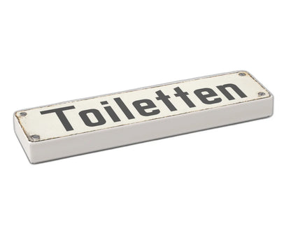 Bedruckte LEGO® Fliese 1x4 - Altes Schild 7 'Toiletten'