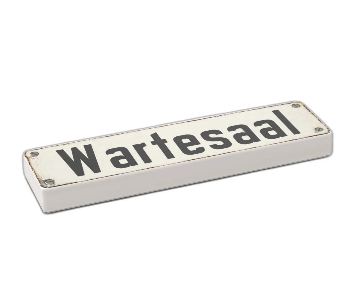 Bedruckte LEGO® Fliese 1x4 - Altes Schild 8 'Wartesaal'