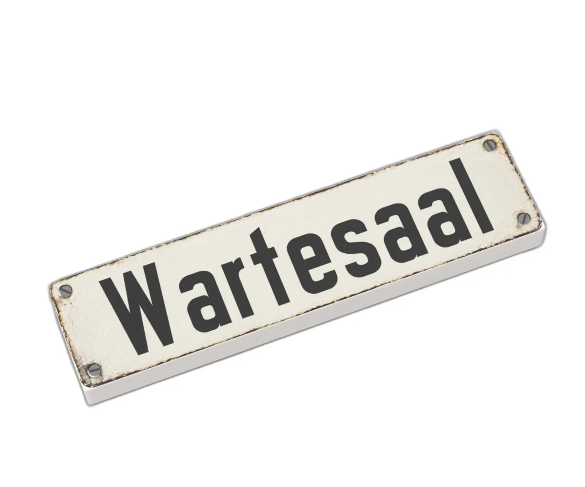 Bedruckte LEGO® Fliese 1x4 - Altes Schild 8 'Wartesaal'